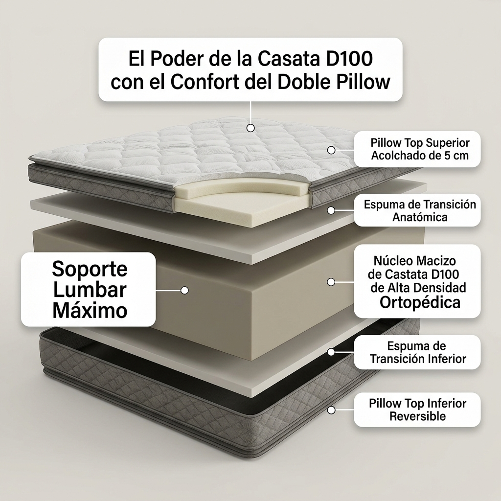 Colchón Lucky Casata Supreme Doble Pillow Jacquard 32 cm - Imagen 4
