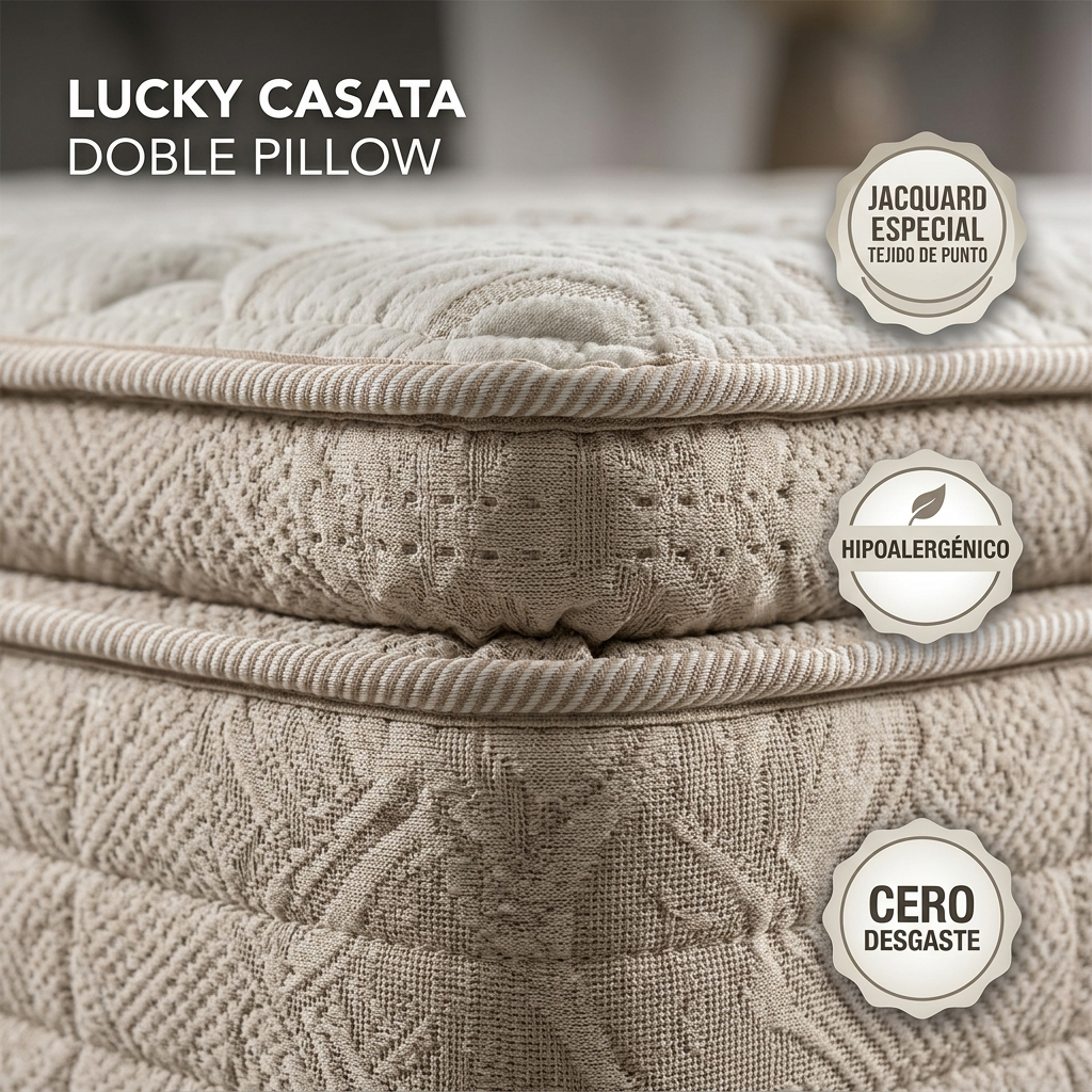 Colchón Lucky Casata Supreme Doble Pillow Jacquard 32 cm - Imagen 3