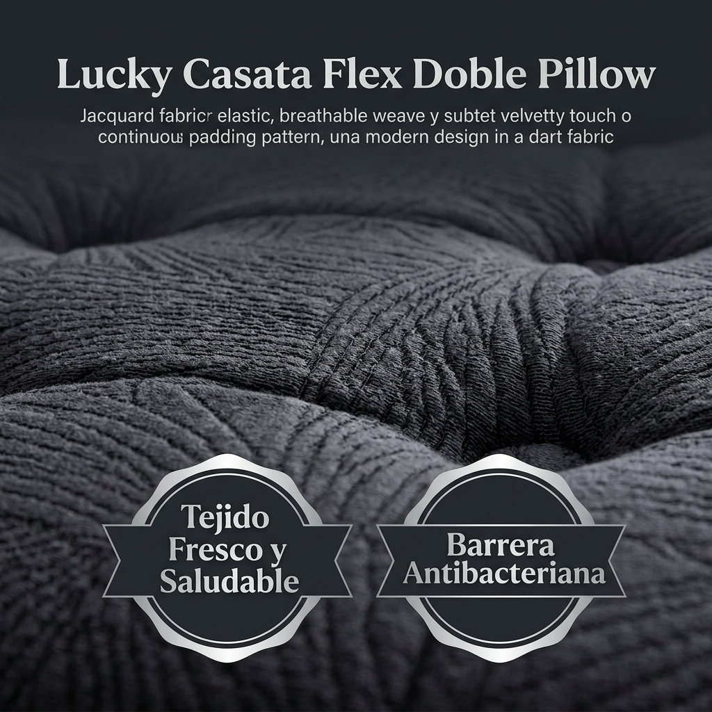 Colchón Lucky Casata Flex Doble Pillow Jacquard 28 cm - Imagen 3